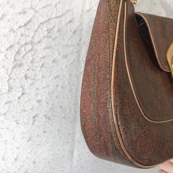 Etro Brown and Gold Paisley Bag - Picture 6 of 16